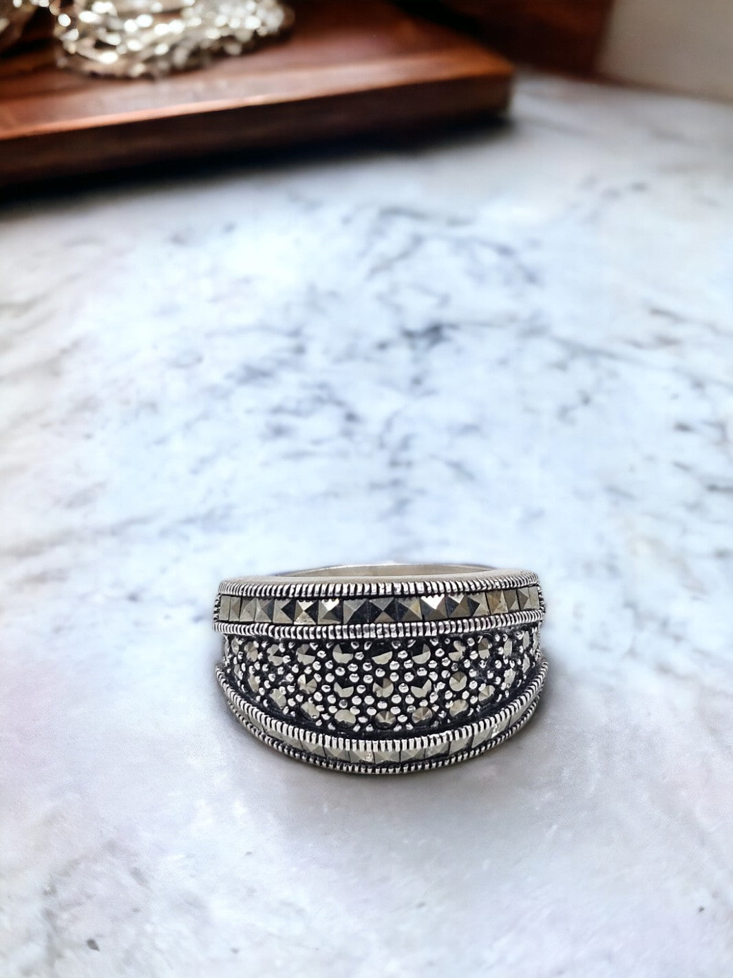 Marcasite Round Stone Band - PSA Jewels