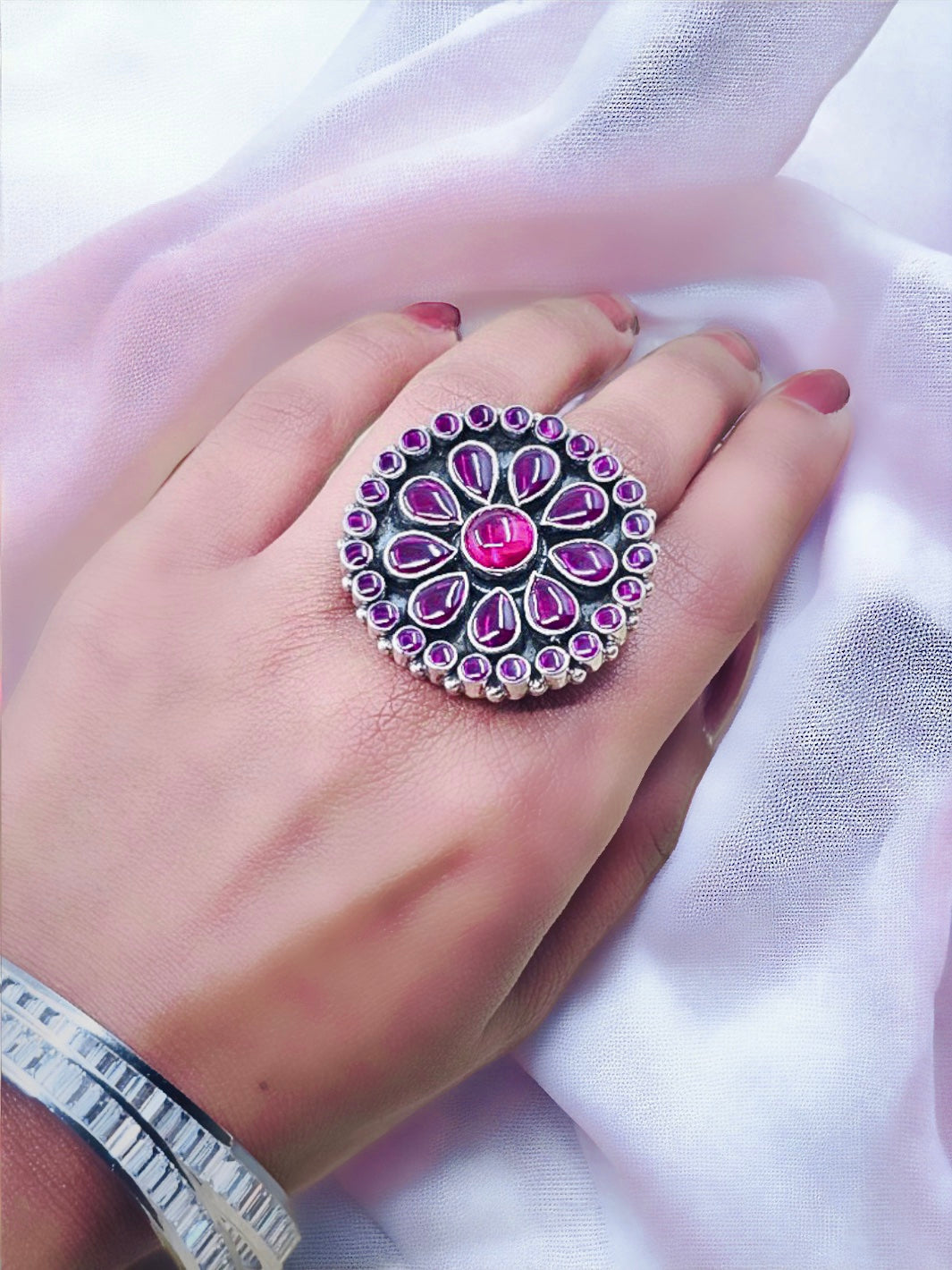 Maharani Cocktail- Intricate Motif Ring - PSA Jewels