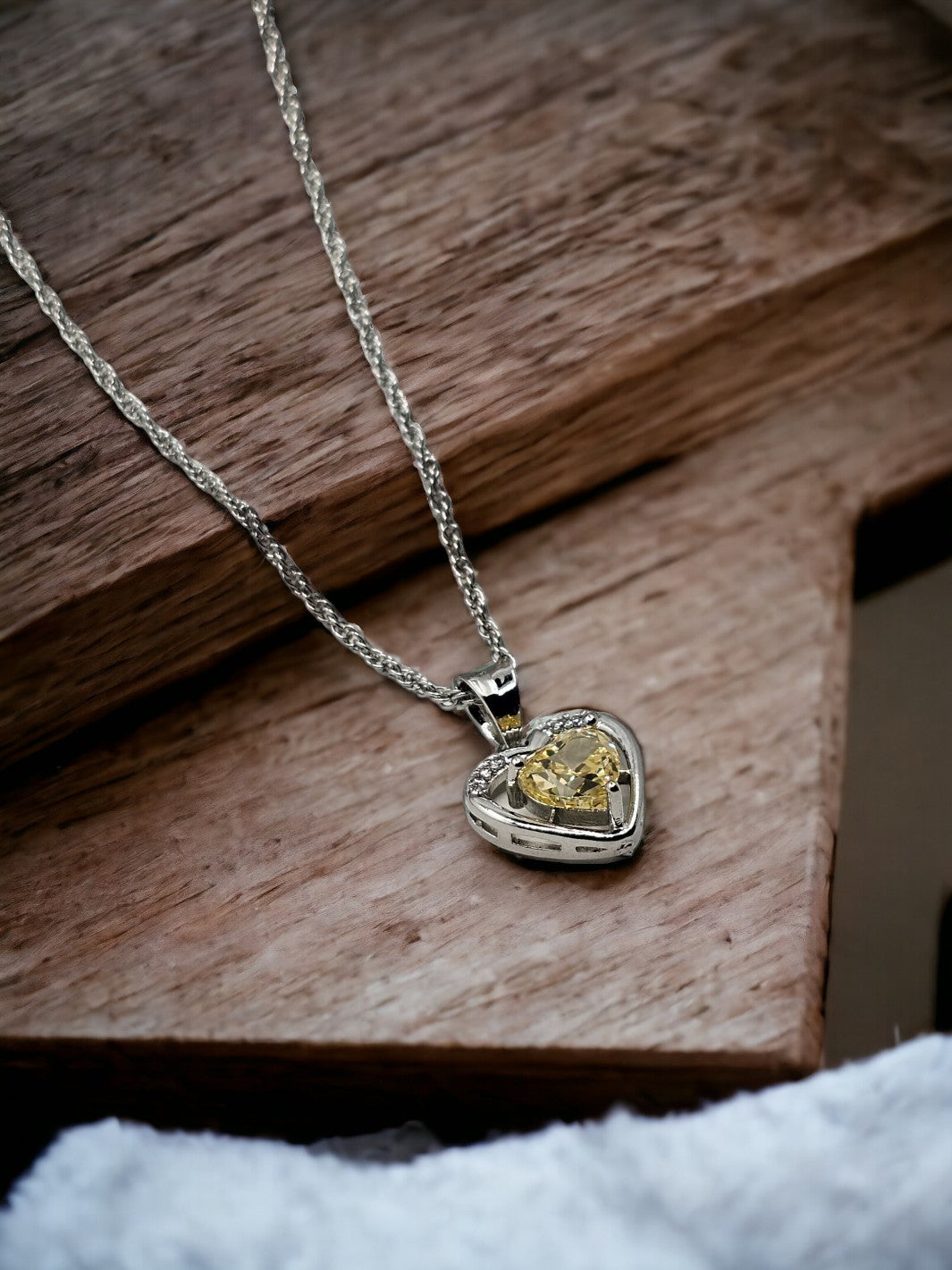 Sterling Silver Honey Moon Heart Pendant - PSA Jewels