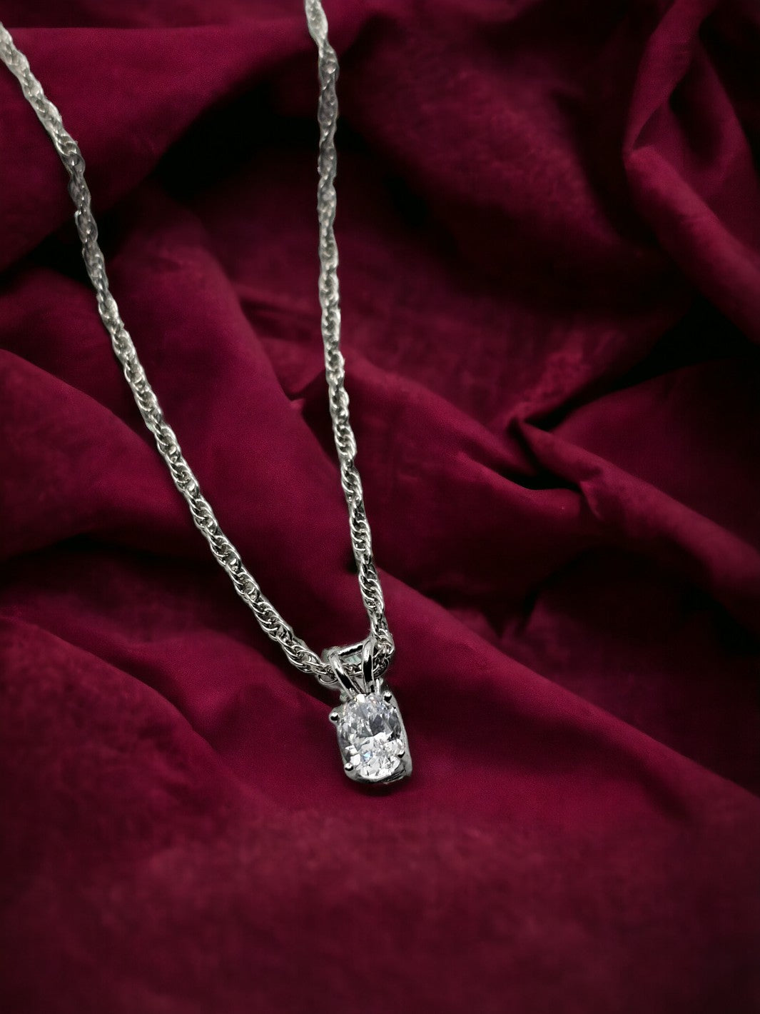 Sterling Silver Small Round Solitaire Pendant - PSA Jewels
