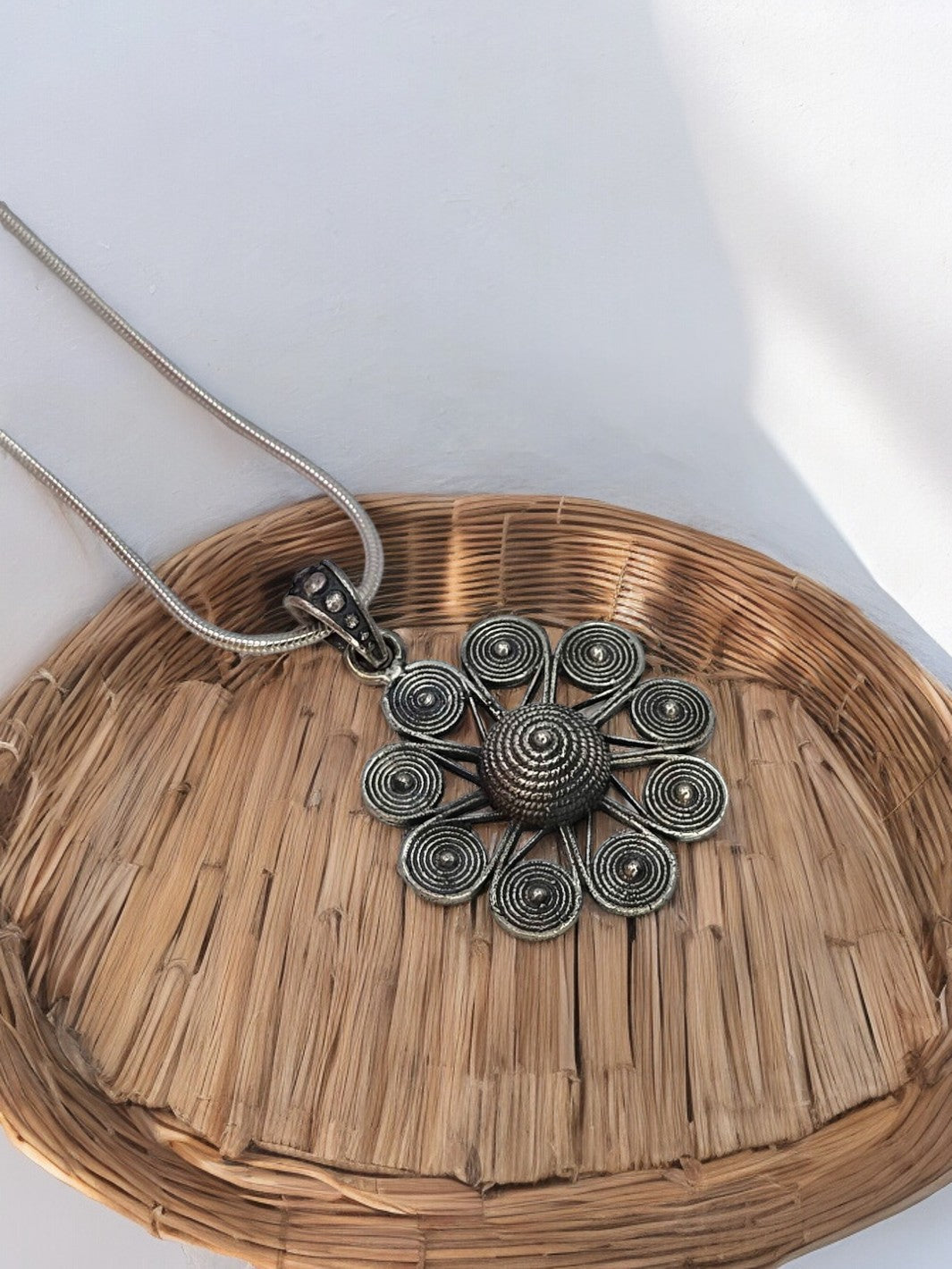 Silver Floral Pendant with chain - PSA Jewels