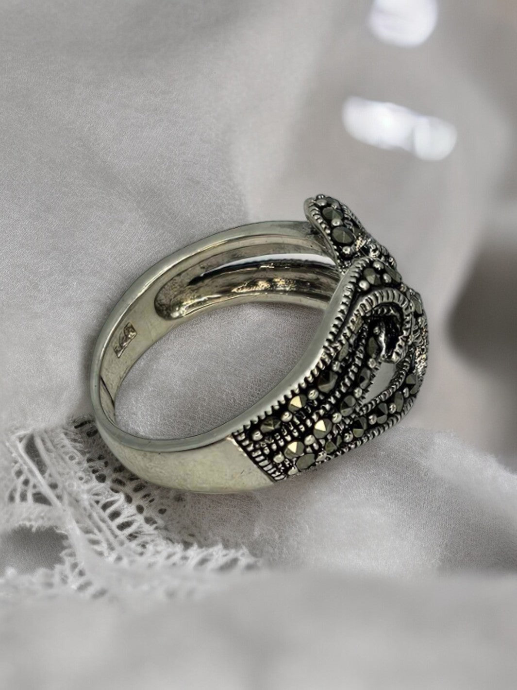 Marcasite Om Ring - PSA Jewels
