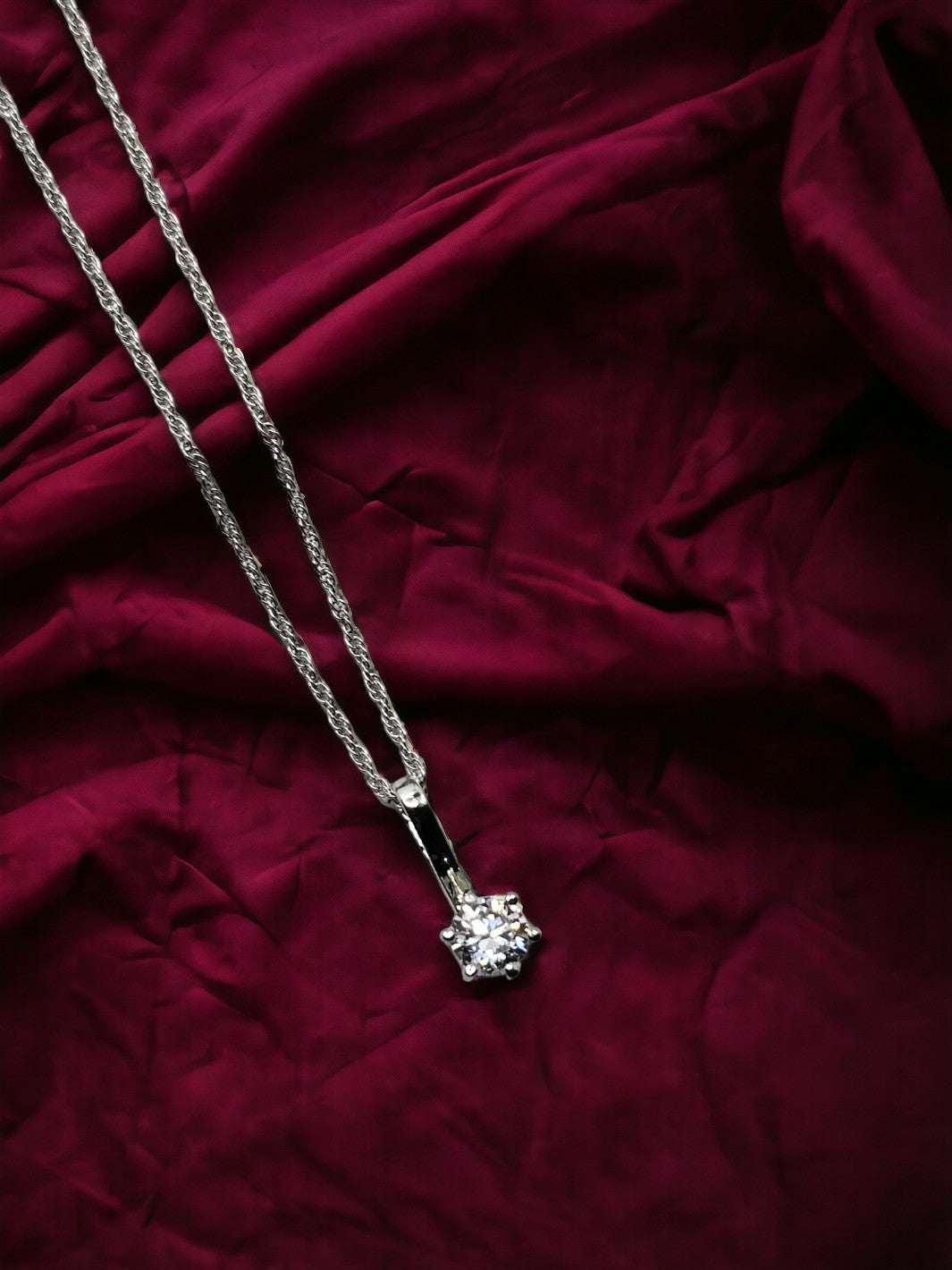 Sterling Silver Round Solitaire Pendant - PSA Jewels