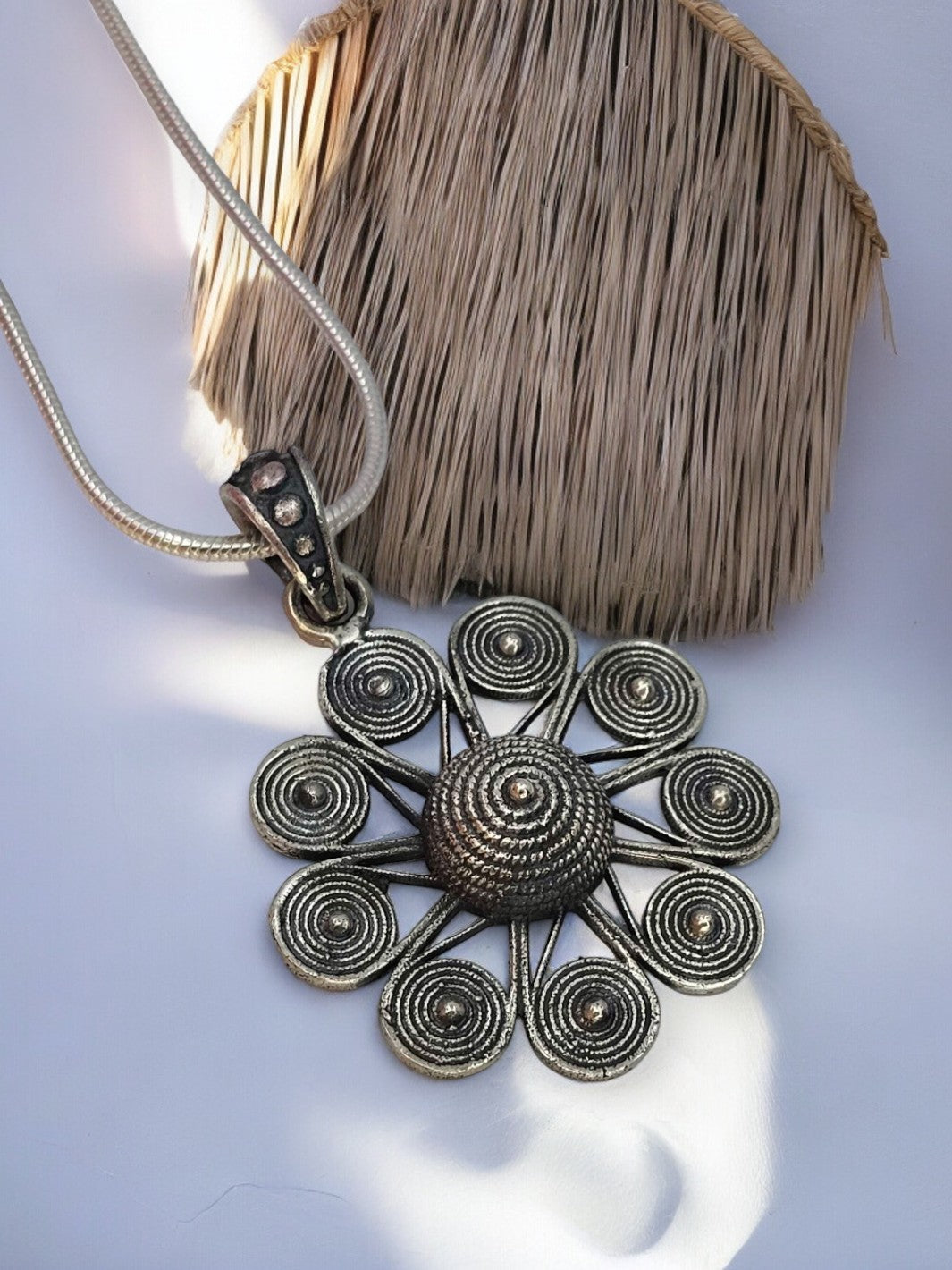 Silver Floral Pendant with chain - PSA Jewels