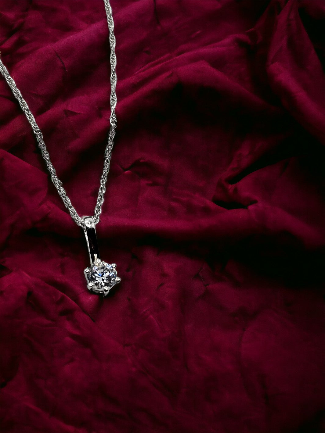 Sterling Silver Round Solitaire Pendant - PSA Jewels