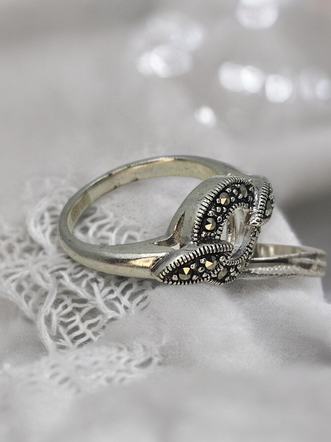 Marcasite Twist Ring - PSA Jewels