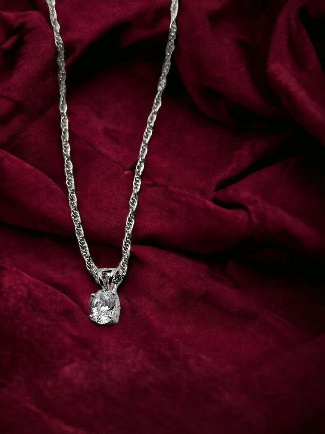 Sterling Silver Small Round Solitaire Pendant - PSA Jewels