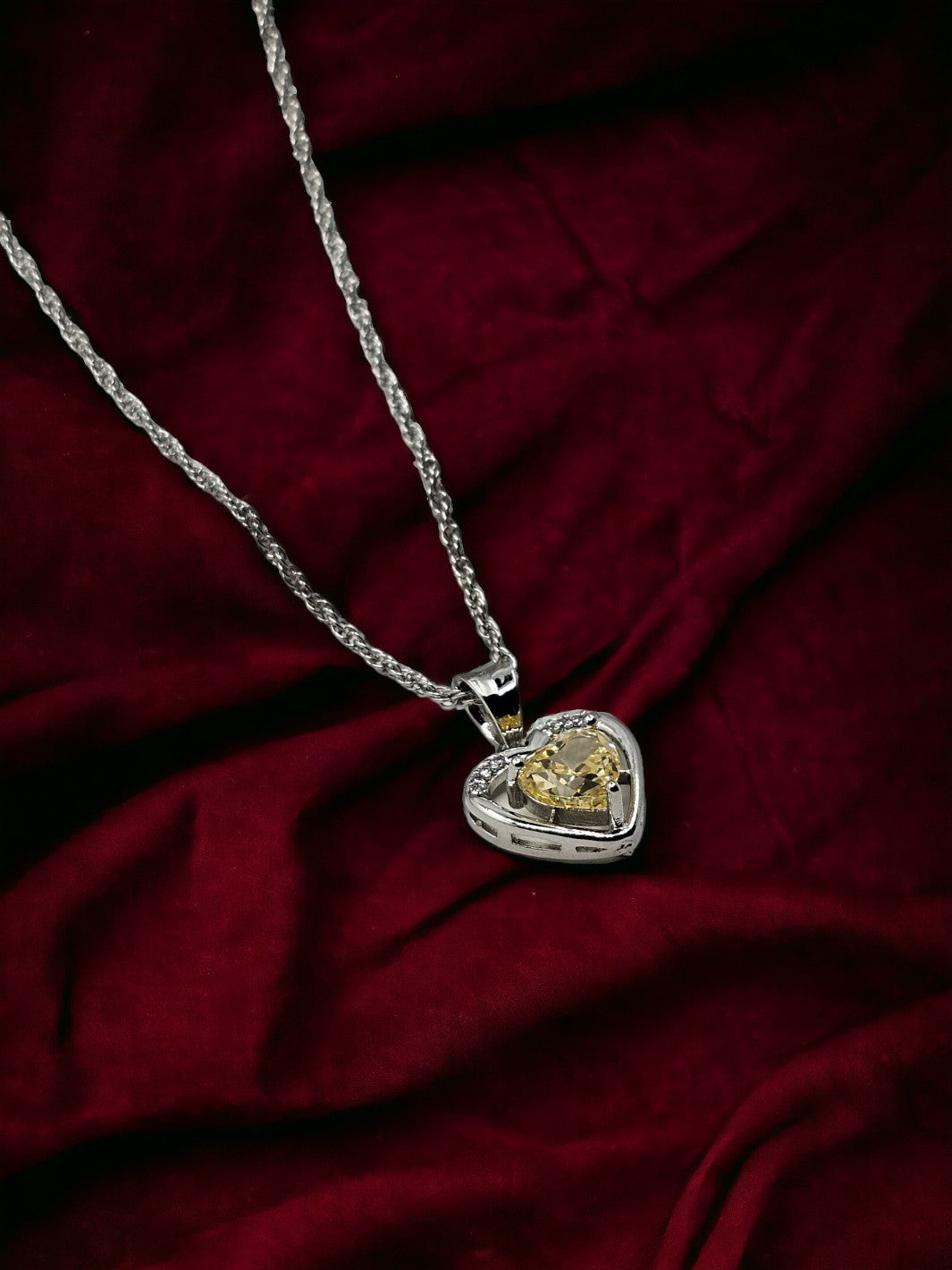 Sterling Silver Honey Moon Heart Pendant - PSA Jewels