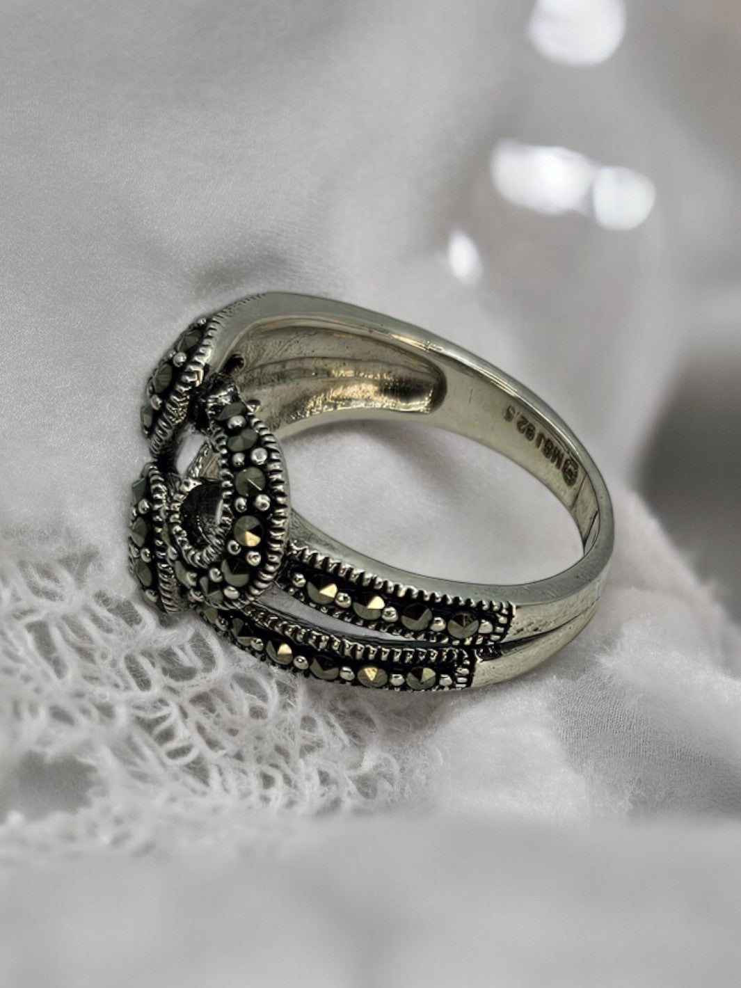 Marcasite Om Ring - PSA Jewels