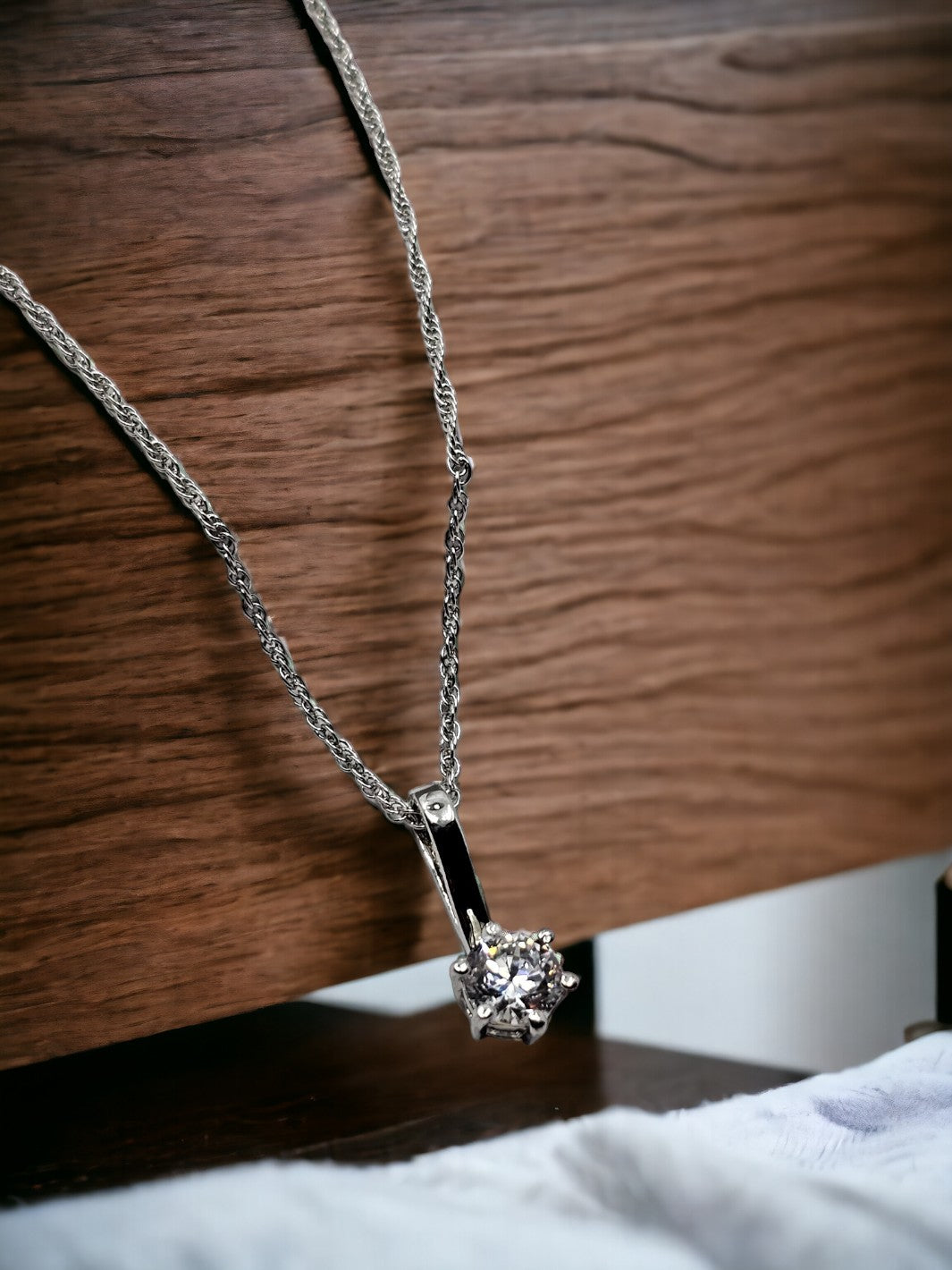 Sterling Silver Round Solitaire Pendant - PSA Jewels