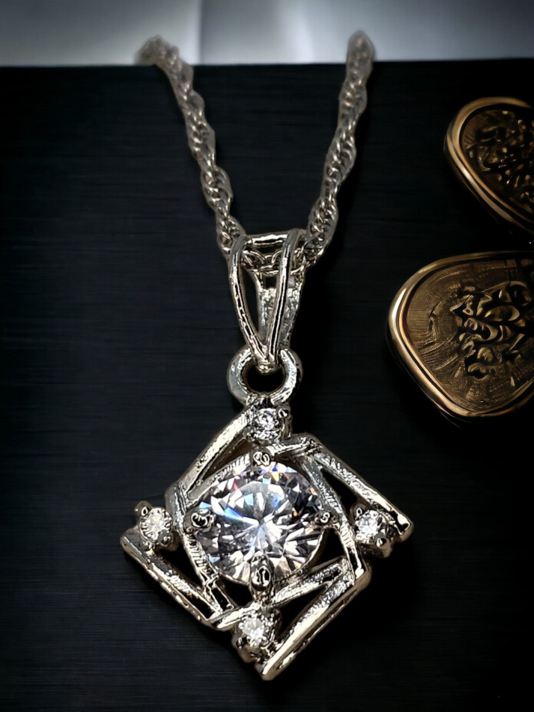 Vintage-Geometric-Square-Pendant - PSA Jewels