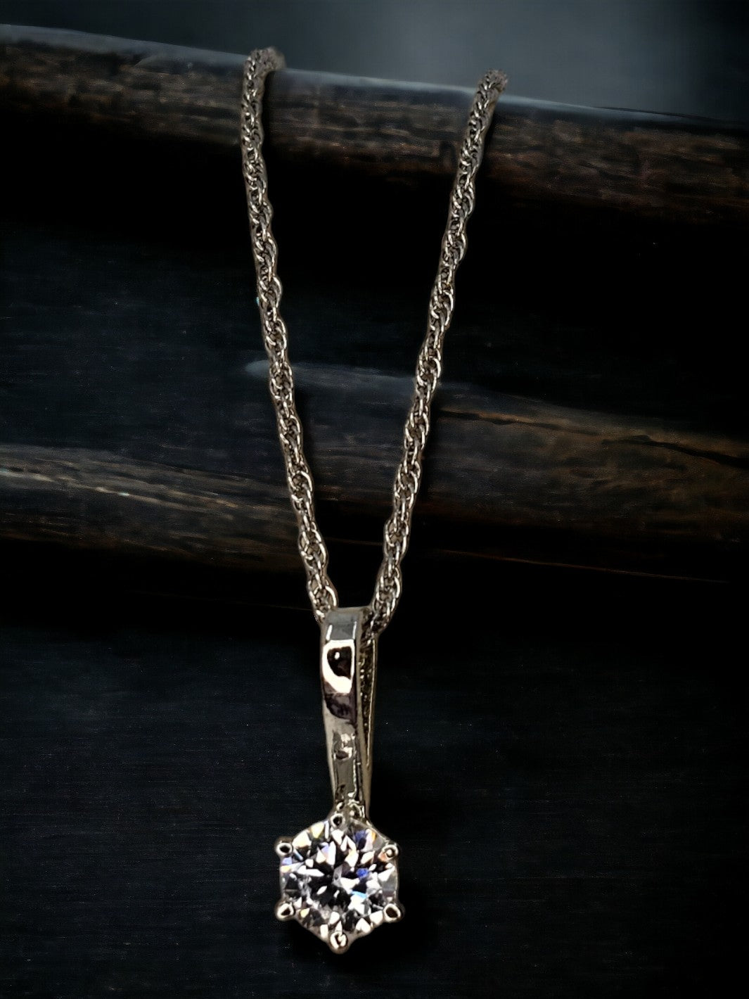 Sterling Silver Round Solitaire Pendant - PSA Jewels