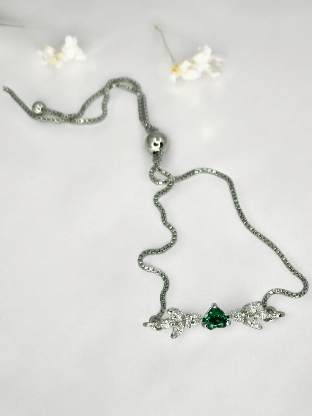 Green Or Yellow Bits of Bloom Silver Bracelet - PSA Jewels