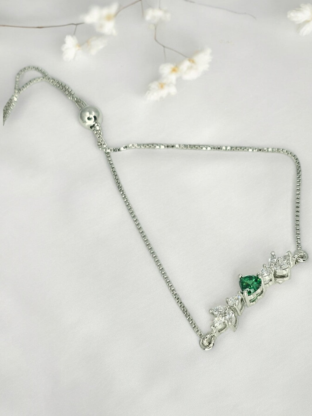 Green Or Yellow Bits of Bloom Silver Bracelet - PSA Jewels