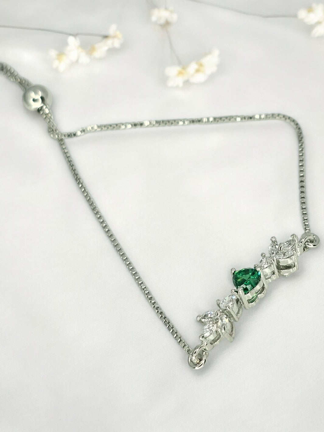 Green Or Yellow Bits of Bloom Silver Bracelet - PSA Jewels