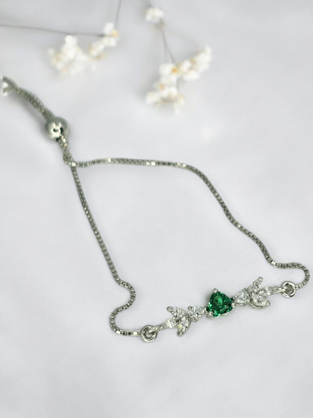 Green Or Yellow Bits of Bloom Silver Bracelet - PSA Jewels