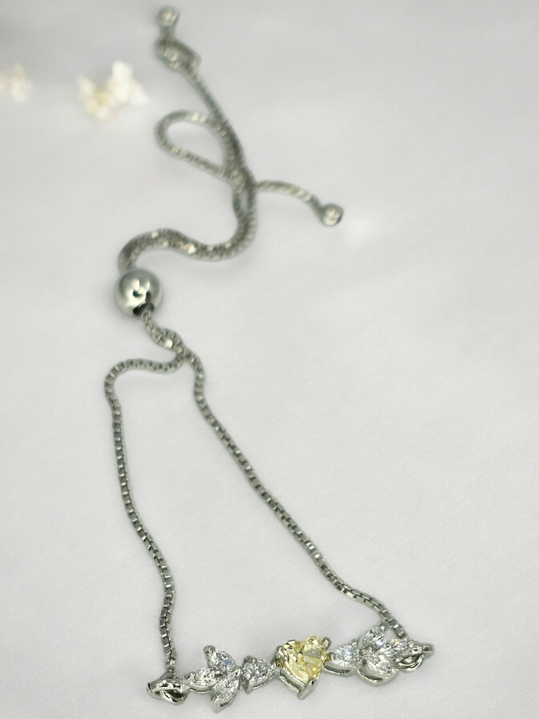 Green Or Yellow Bits of Bloom Silver Bracelet - PSA Jewels