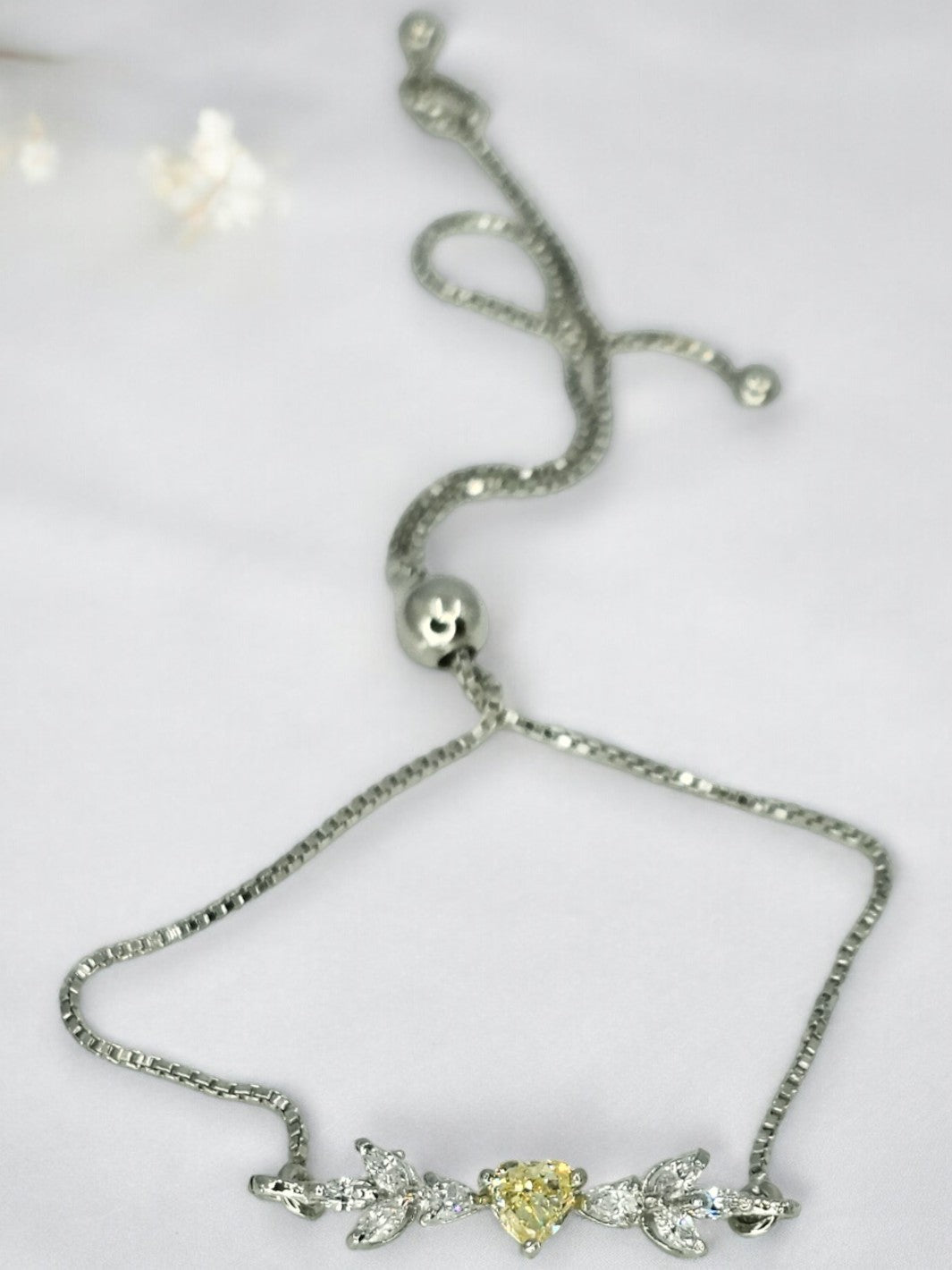 Green Or Yellow Bits of Bloom Silver Bracelet - PSA Jewels