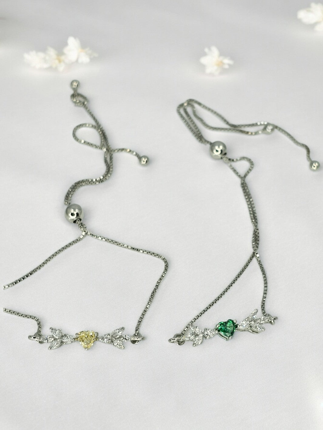 Green Or Yellow Bits of Bloom Silver Bracelet - PSA Jewels