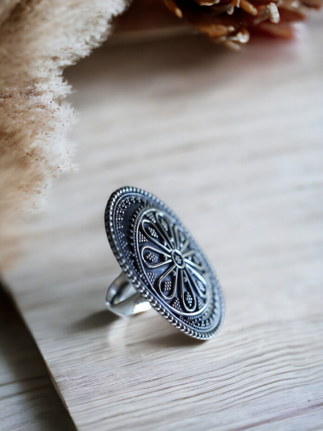 Artisan Handcrafted Oval Flower - PSA Jewels