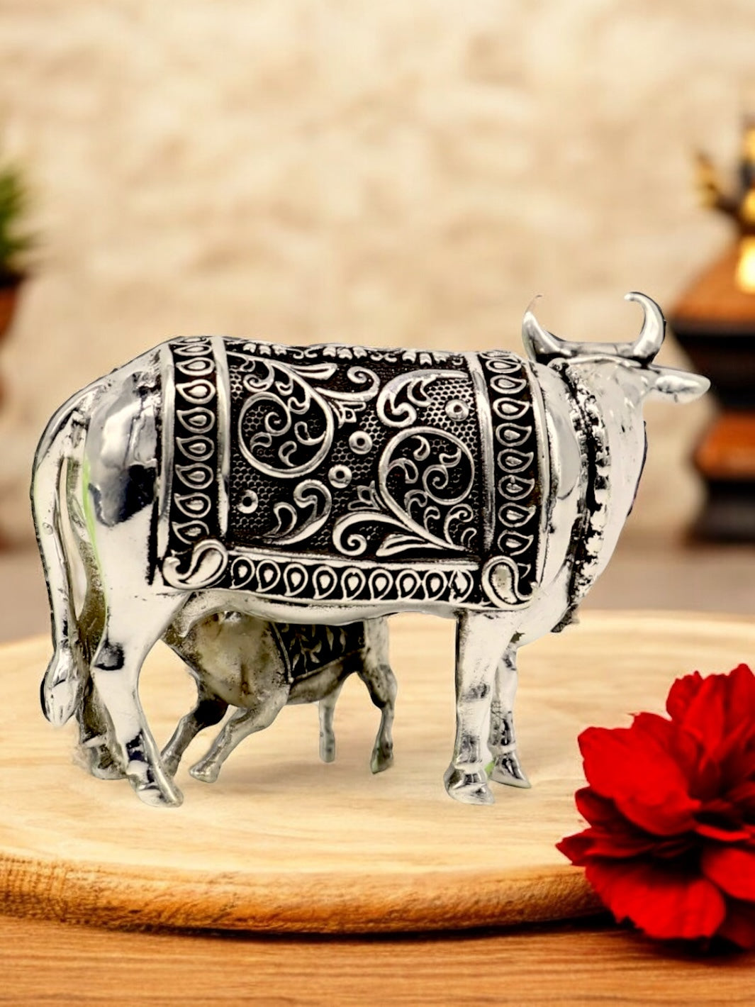 Kamdhenu Cow and Calf Idol - PSA Jewels