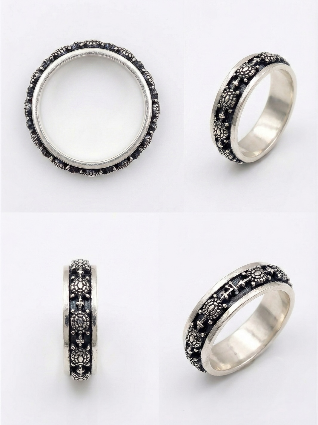 Tortoise Pure Silver Men’s Ring