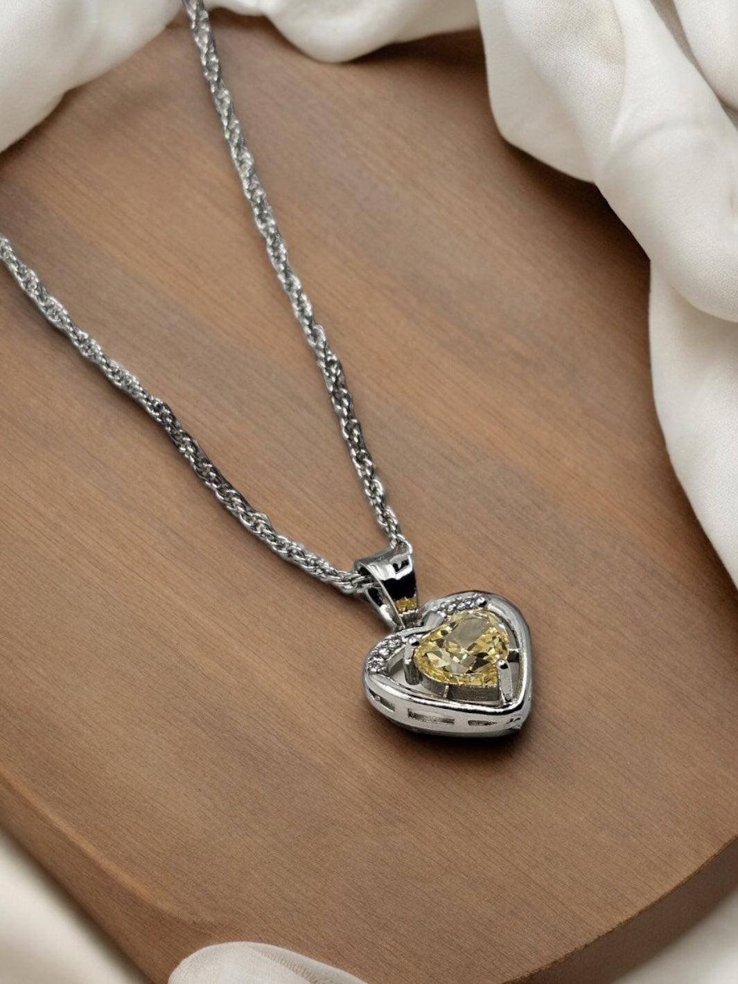 Sterling Silver Honey Moon Heart Pendant - PSA Jewels