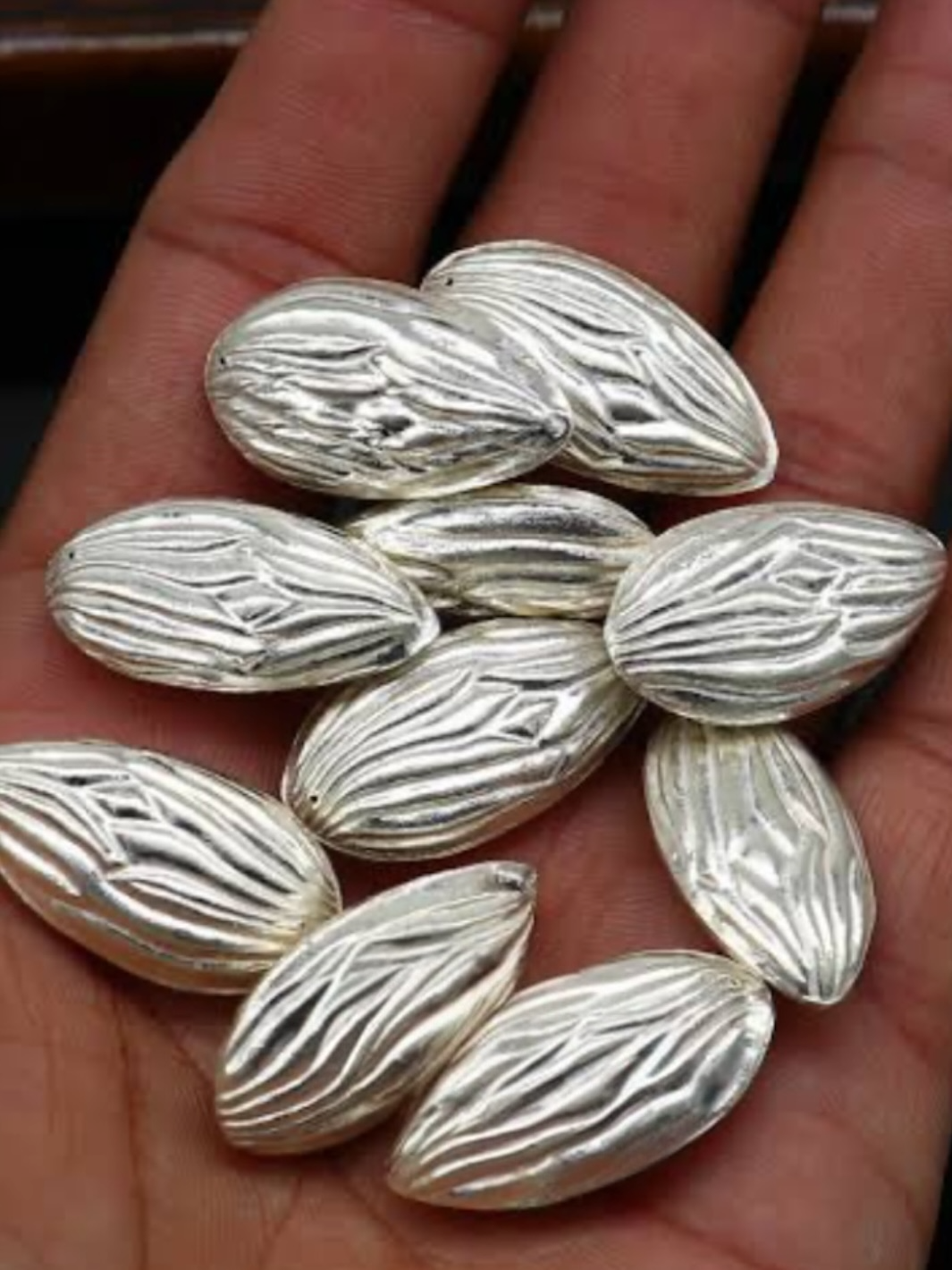 Silver Badam/ Almonds (4 pieces) - PSA Jewels