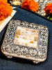 Pure Silver Mother of Pearl Antique Finish Chowki