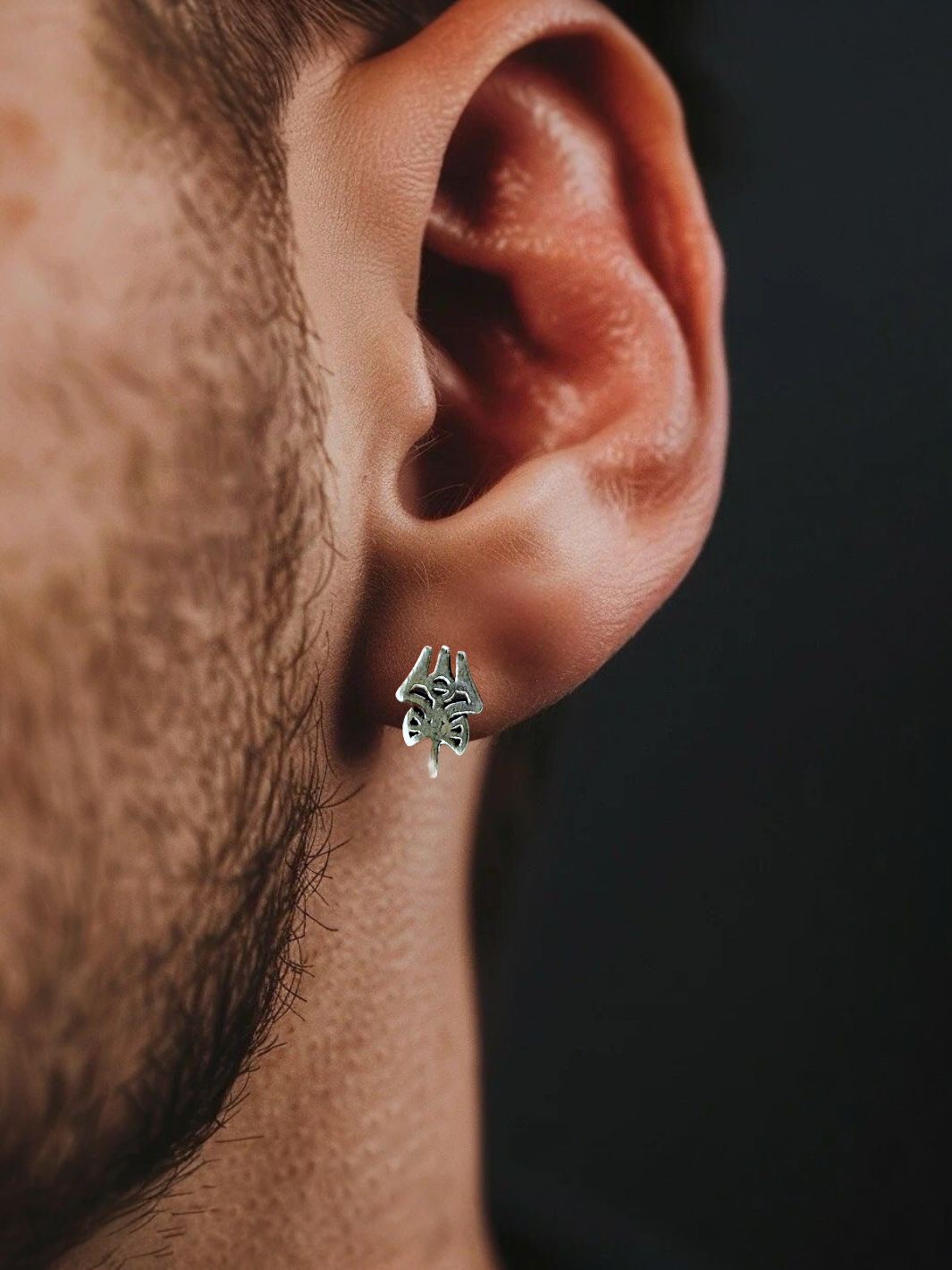 Damroo Trident Silver Earring - PSA Jewels