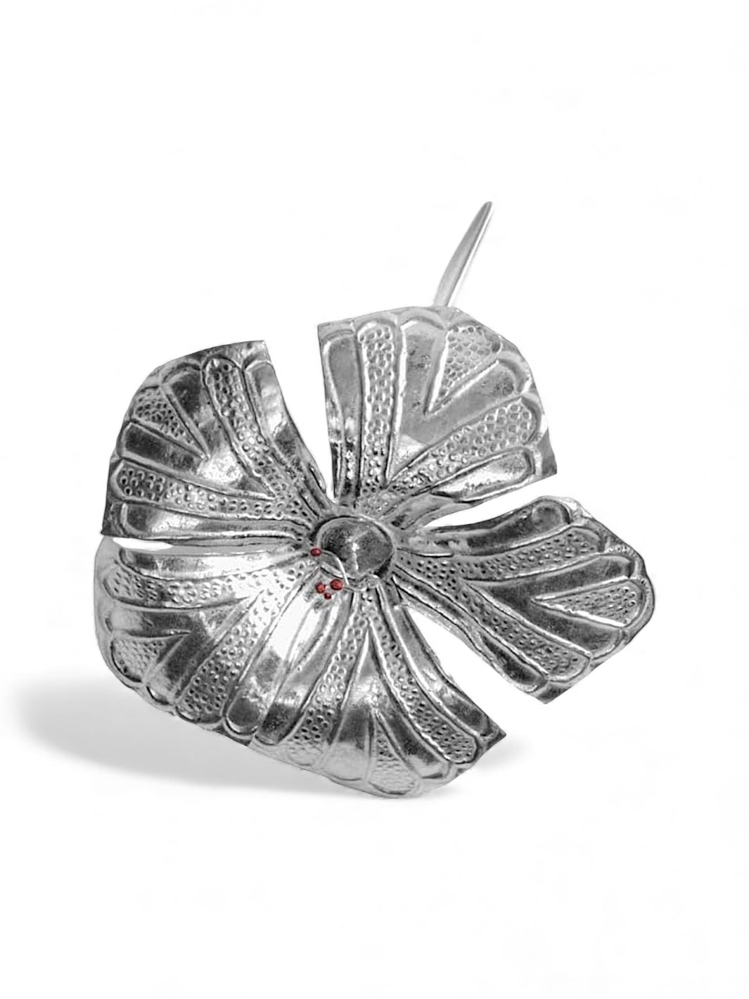 Pure Silver Large Jaswand / Hibiscus Flower (2 pieces)