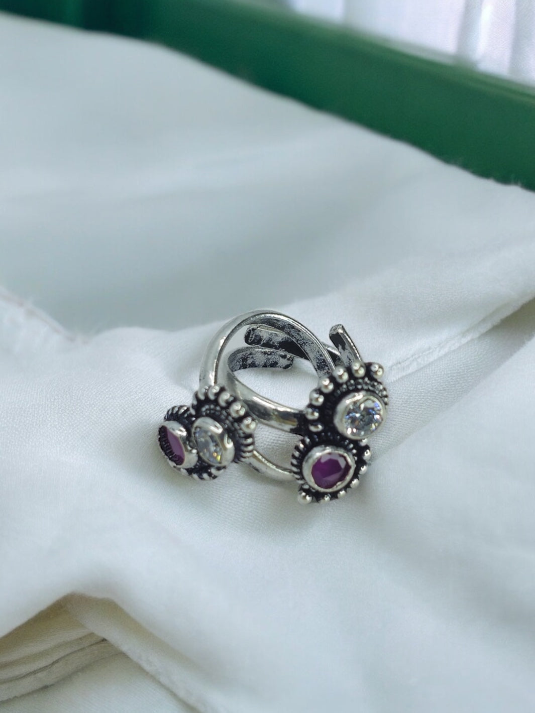 Artistic Ruby Toe Rings - PSA Jewels