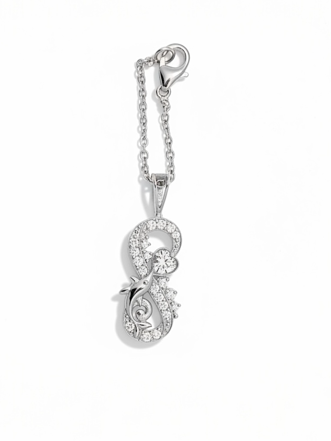 Sparkling Infinity Heart Watch Charm