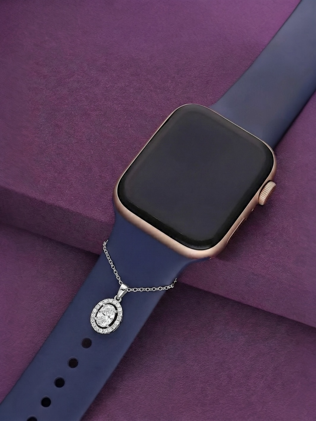 Silver Solitaire Halo Watch Charm