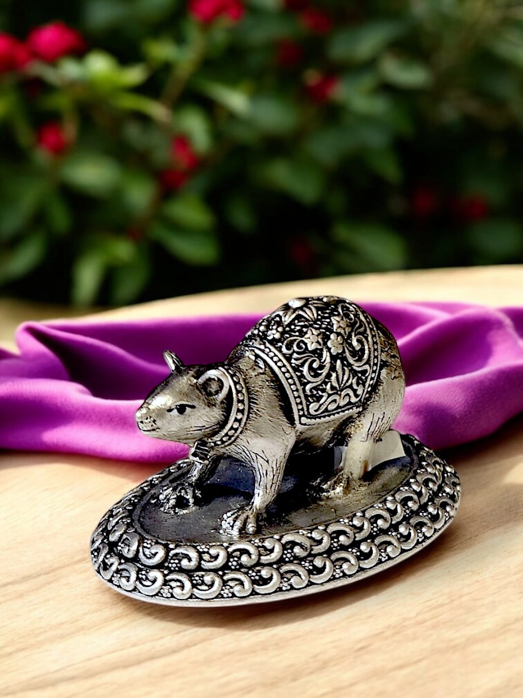 Pure Silver Anti Finish Solid Chuha/Mushakraj Idol