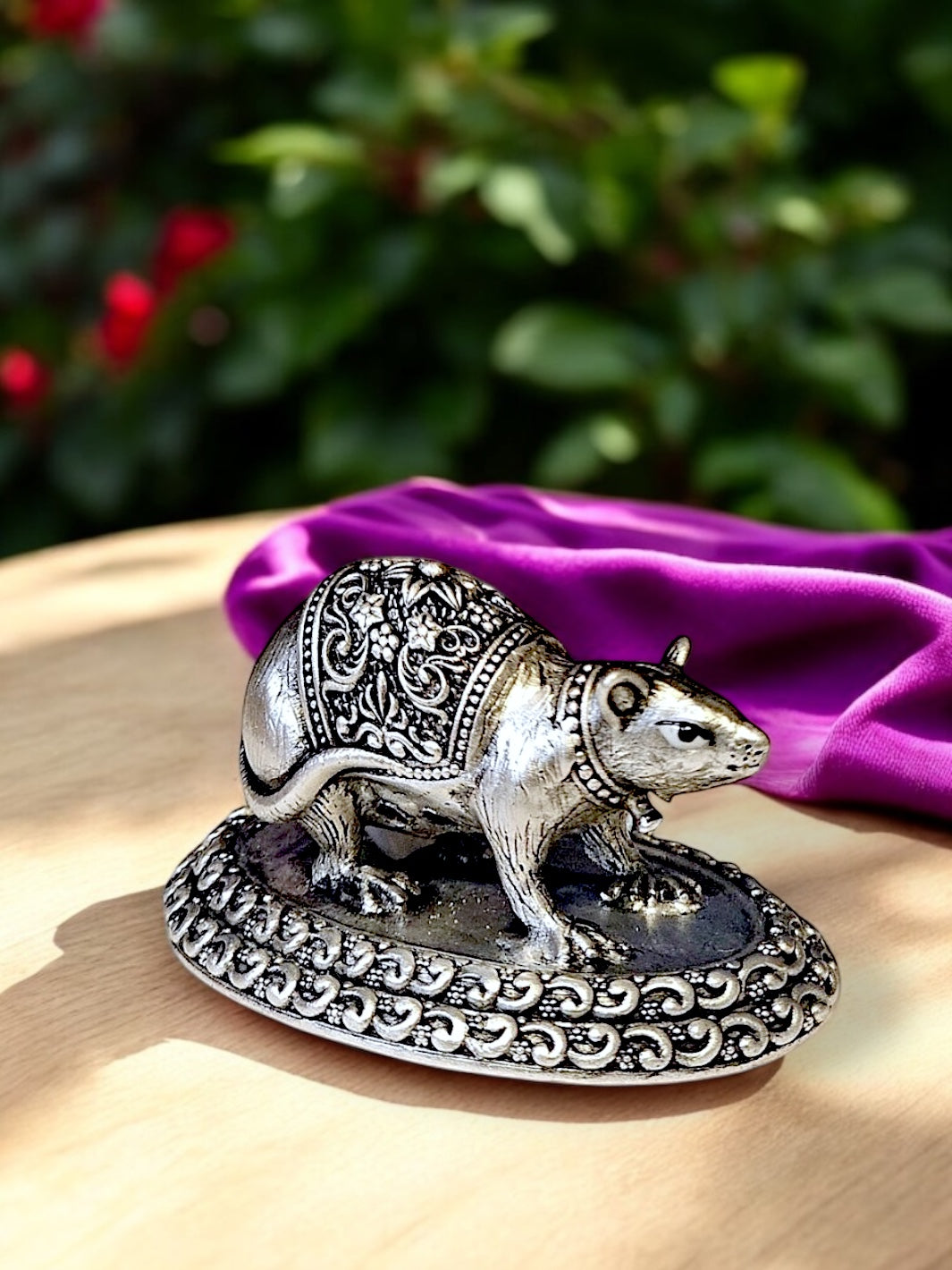 Pure Silver Anti Finish Solid Chuha/Mushakraj Idol