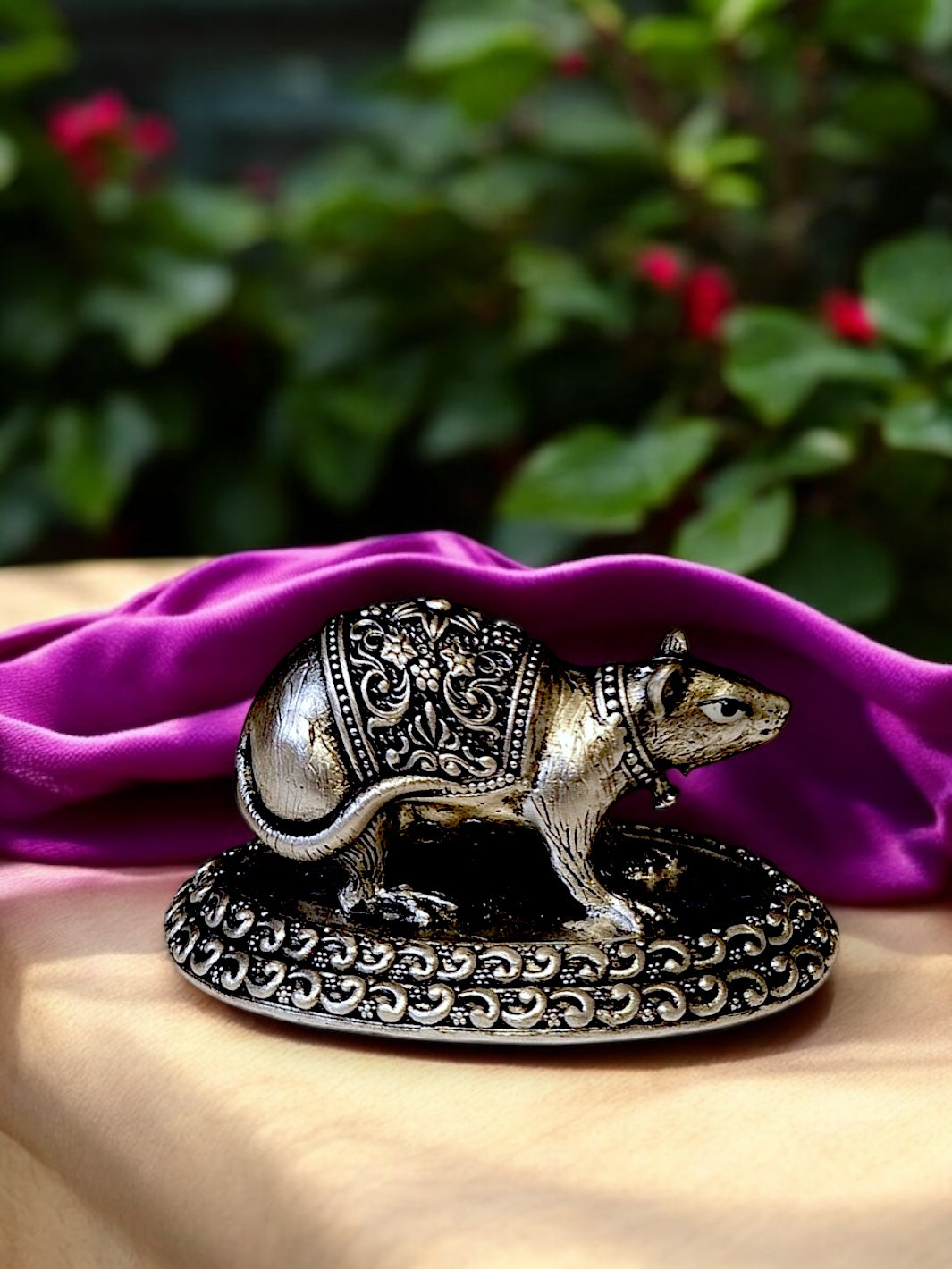 Pure Silver Anti Finish Solid Chuha/Mushakraj Idol