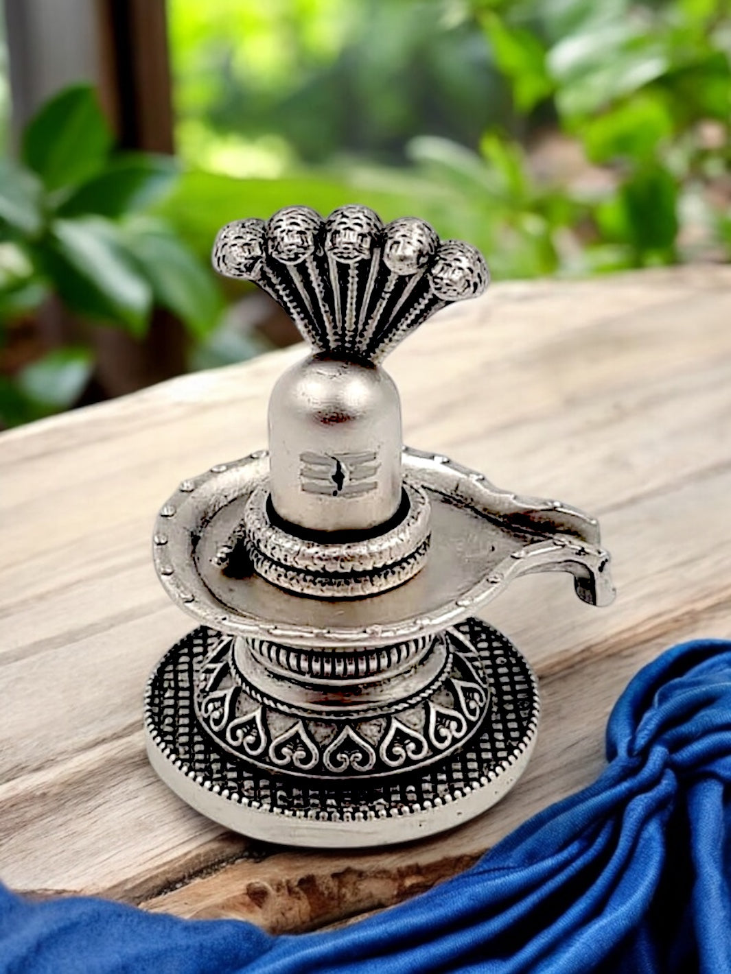 Pure Silver Antique Finish Lord Shivaling