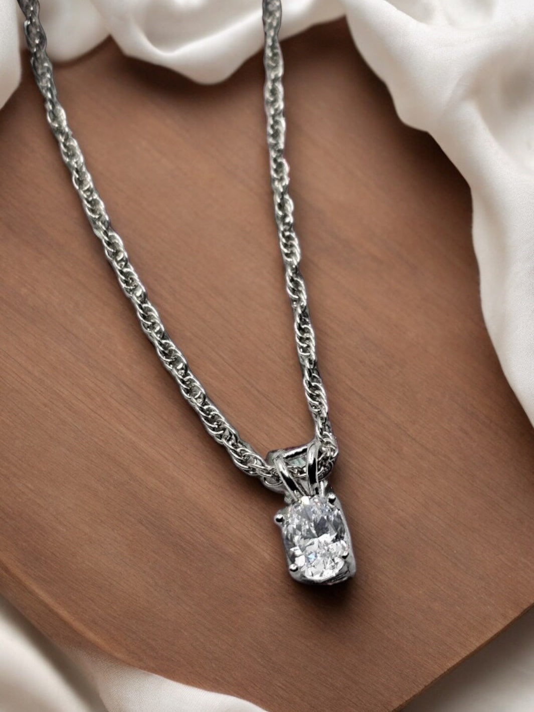 Sterling Silver Small Round Solitaire Pendant - PSA Jewels