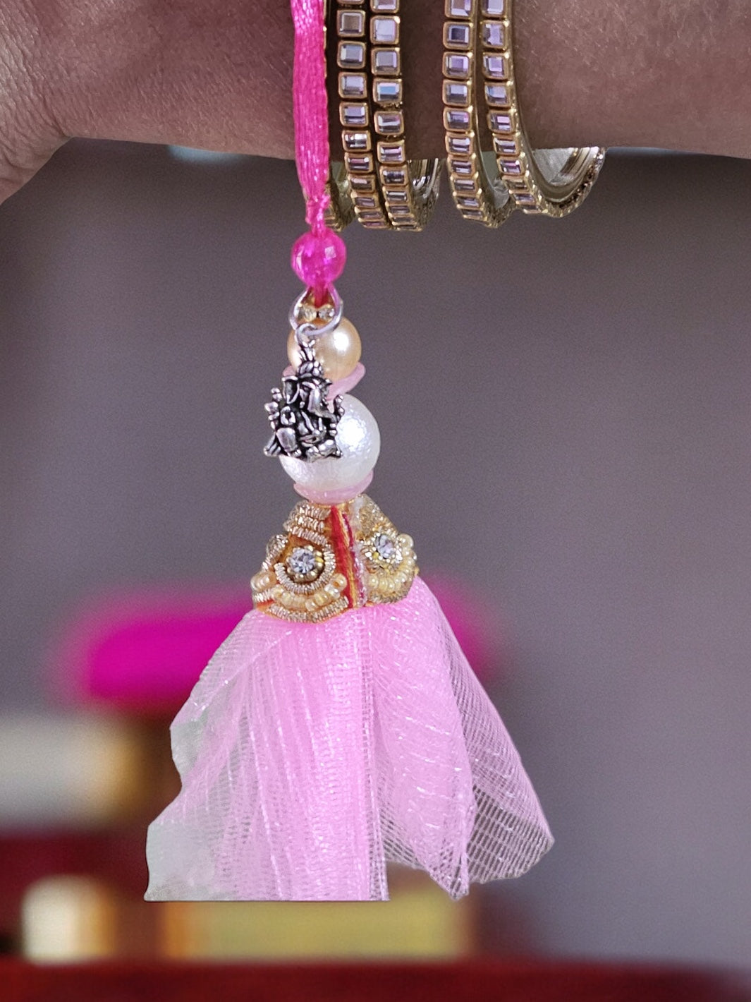 Auspicious Ganpathy Pendant Lumba Rakhi - PSA Jewels