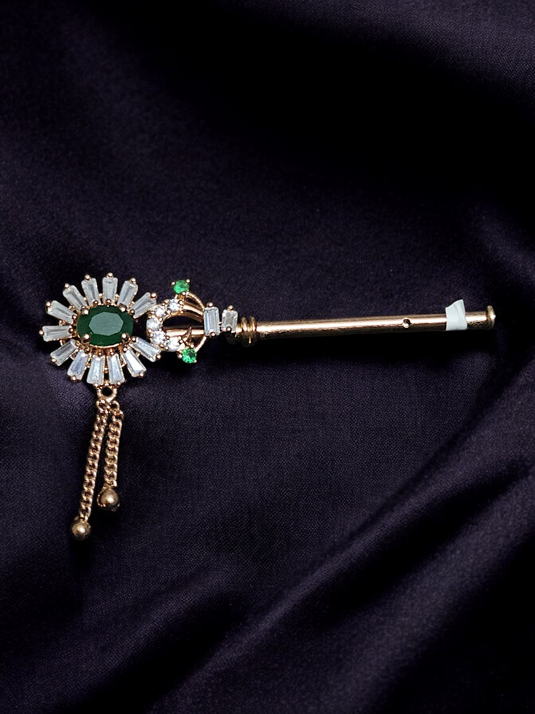 Pure Silver Handmade Rosegold Emerald Flower Flute - PSA Jewels