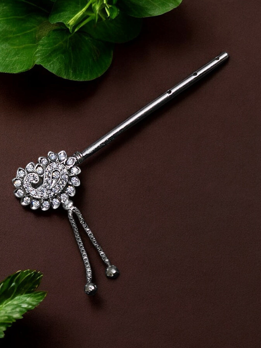Pure Silver Handmade Paan Shaped Flute - PSA Jewels