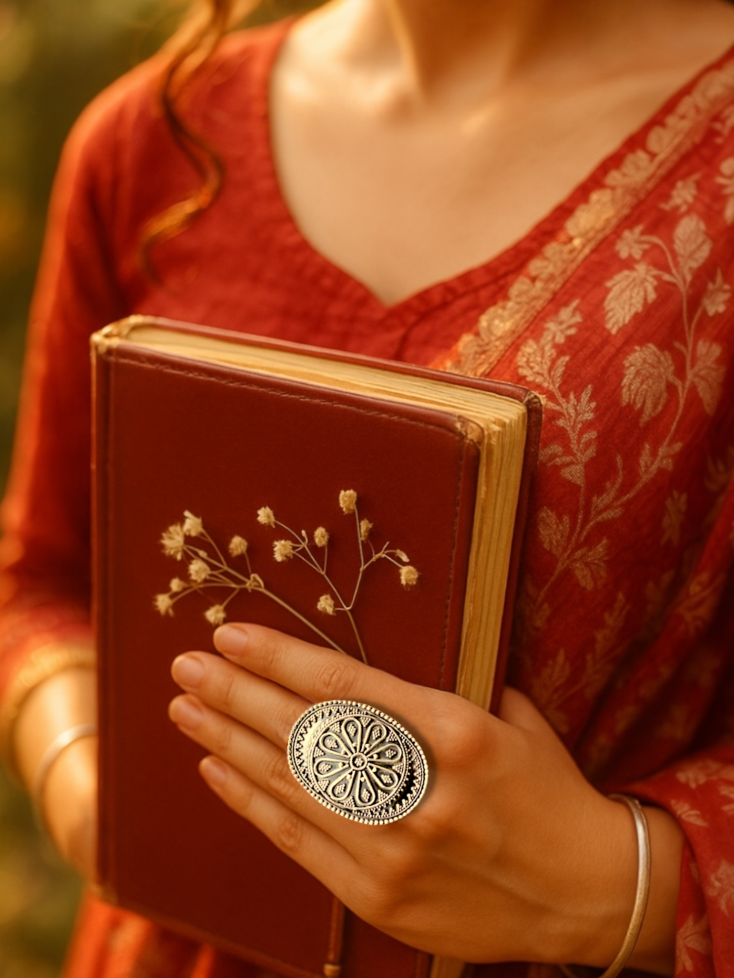 Artisan Handcrafted Oval Flower