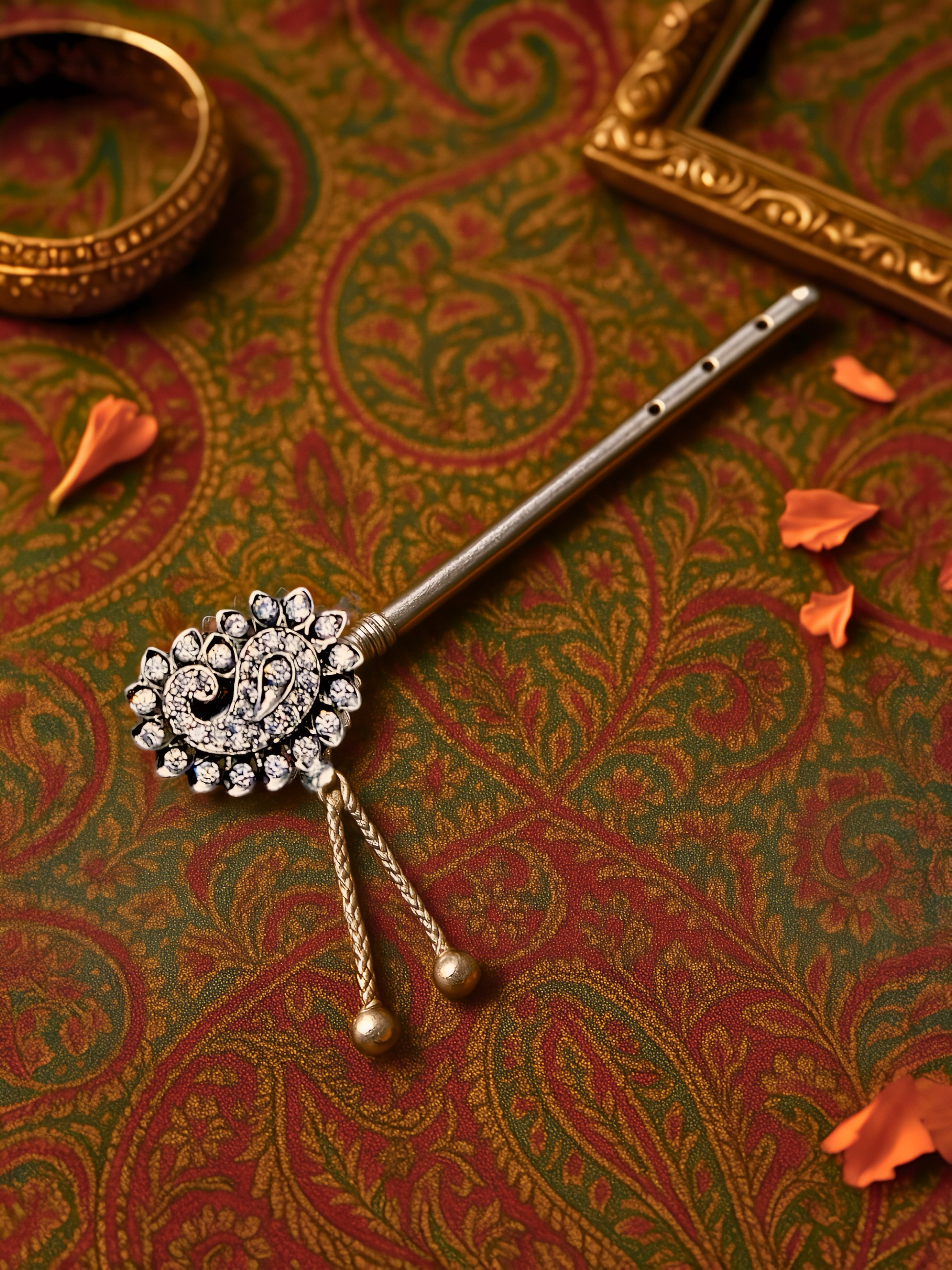 Pure Silver Handmade Paan Shaped Flute