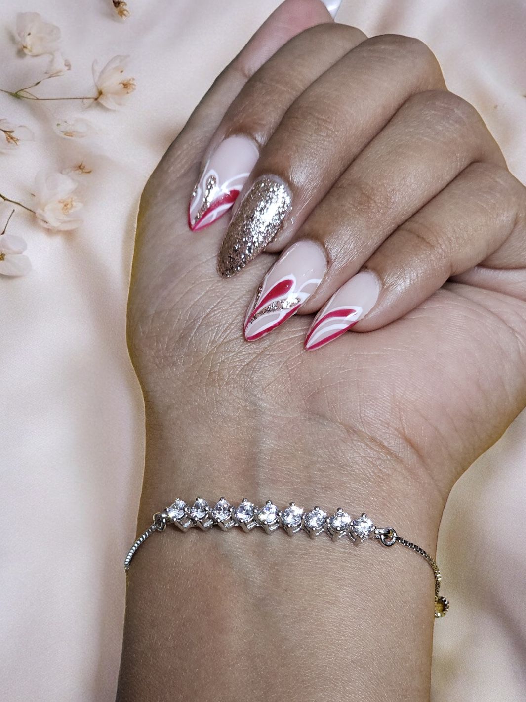 Tennis Chain Link Slider Silver Bracelet - PSA Jewels