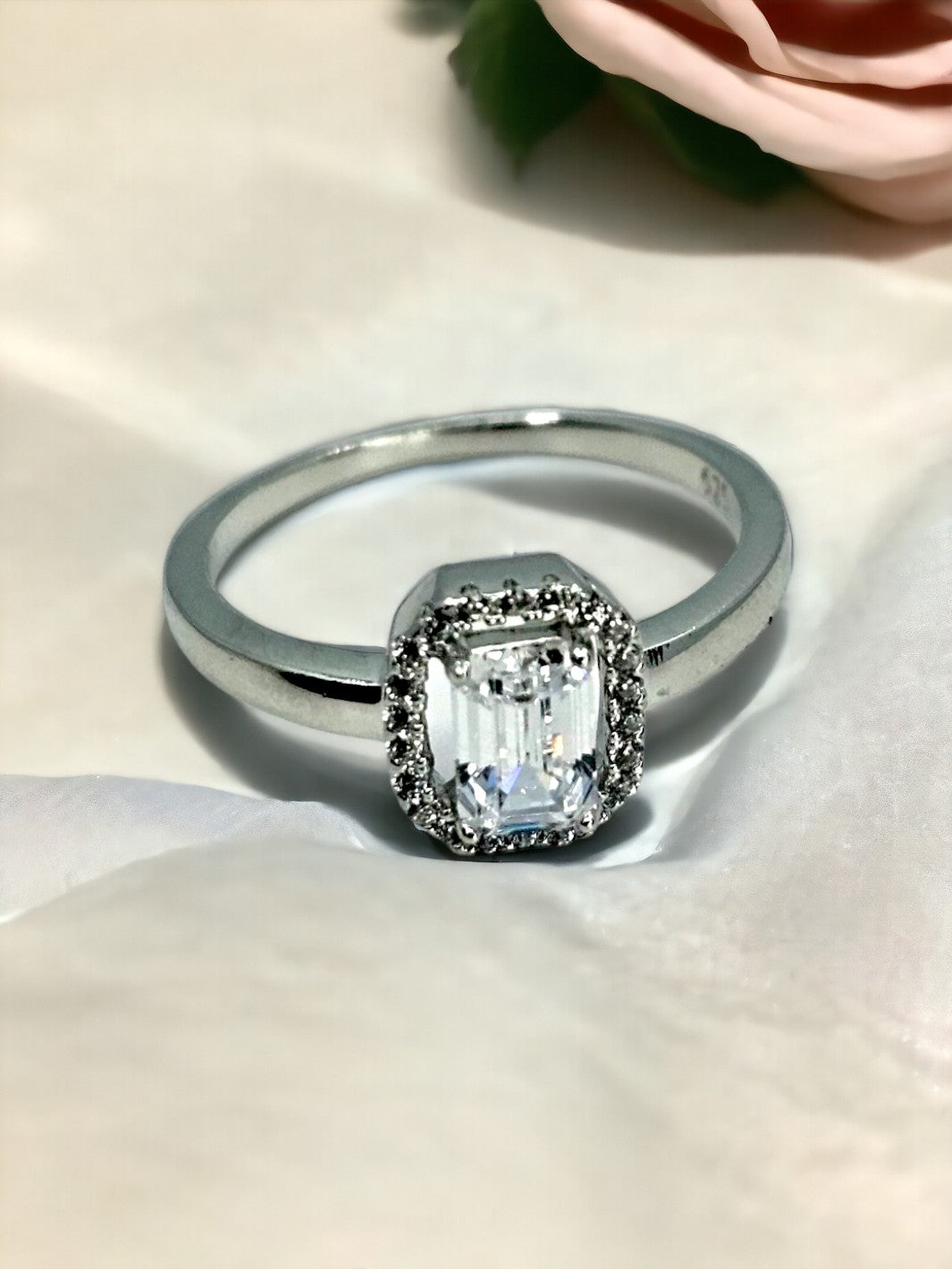 Silver Emerald Cut Ring - PSA Jewels