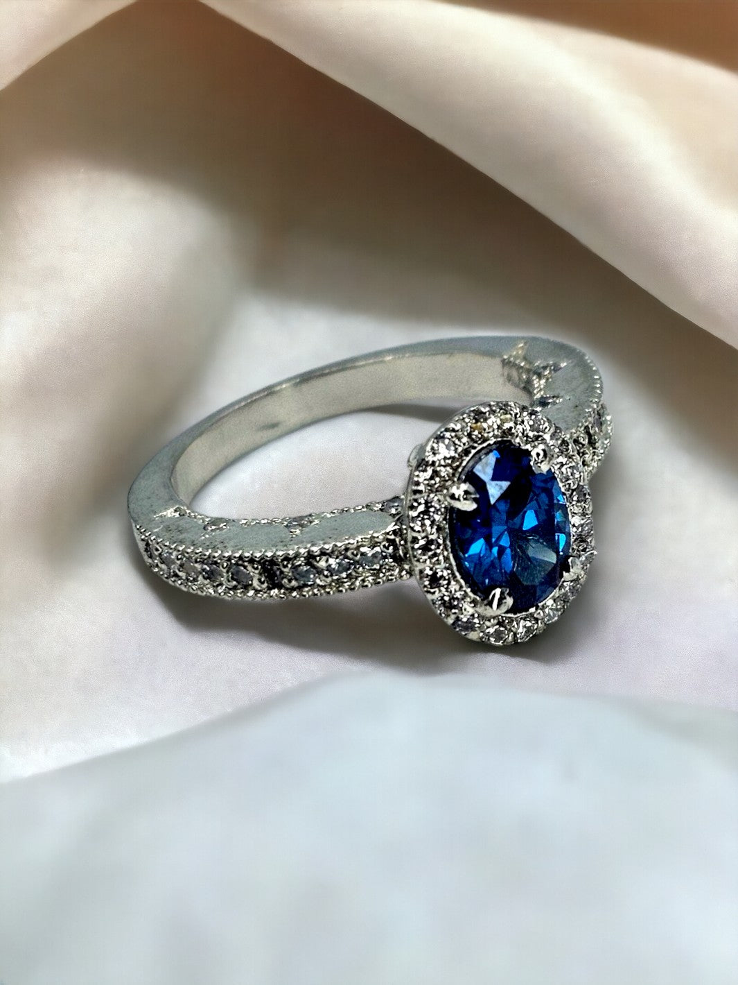 Silver Blue Sapphire Ring - PSA Jewels