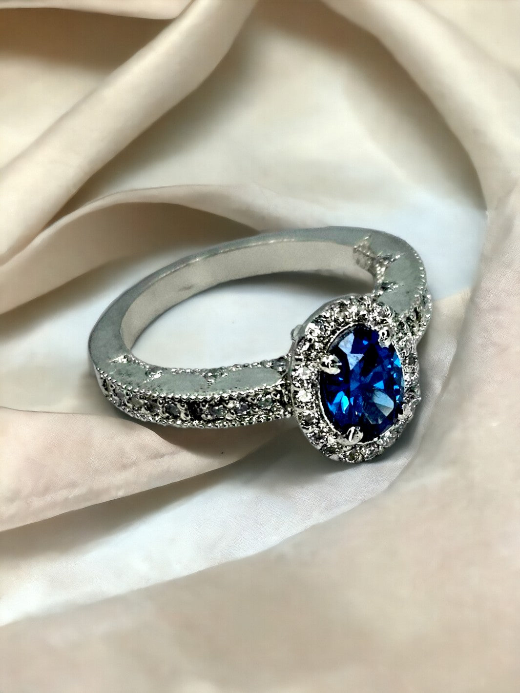 Silver Blue Sapphire Ring - PSA Jewels