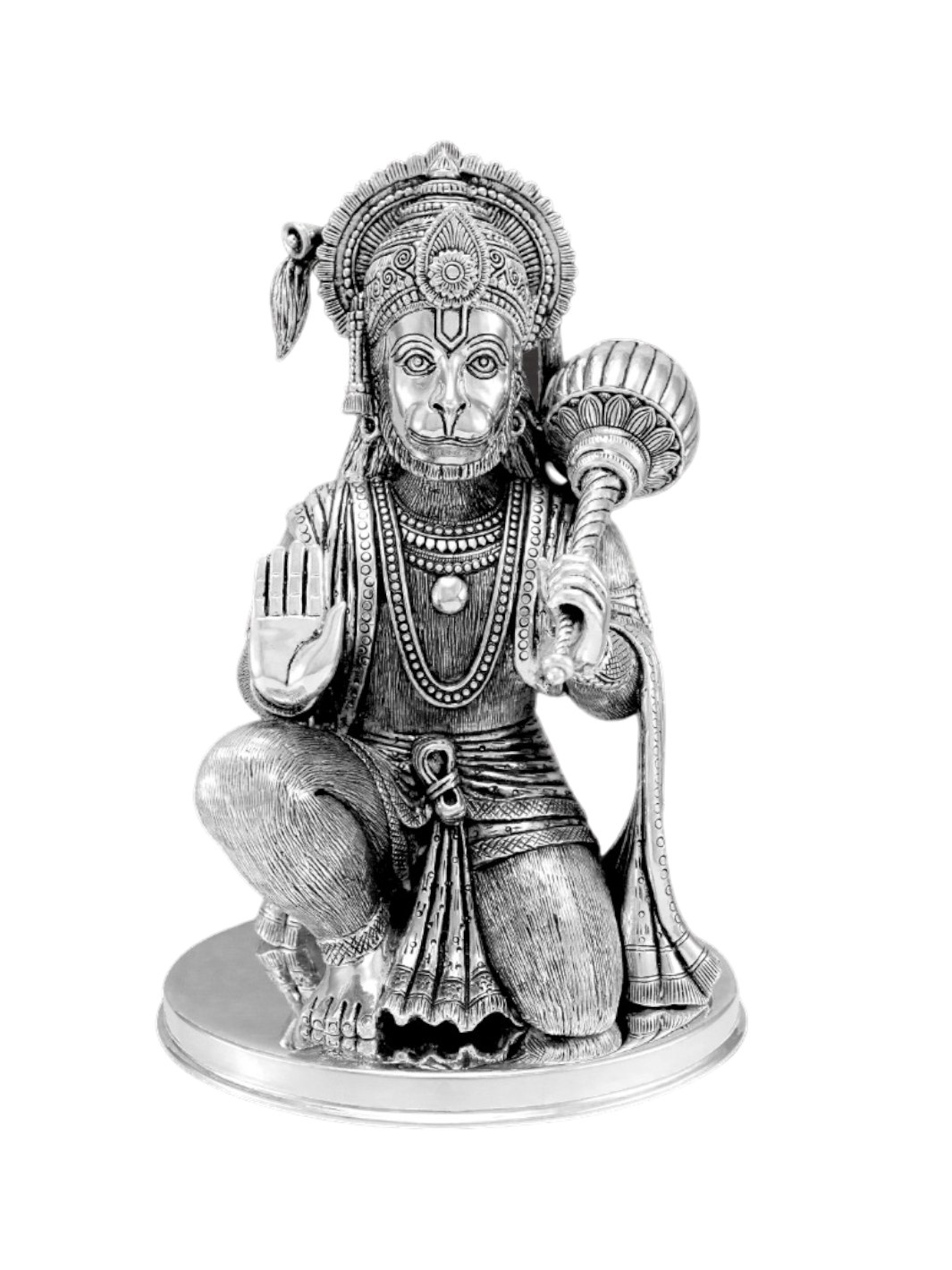 Pure Silver Pawan Putra Hanuman Idol