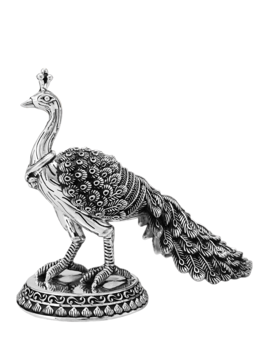 Pure Silver Peacock Idol